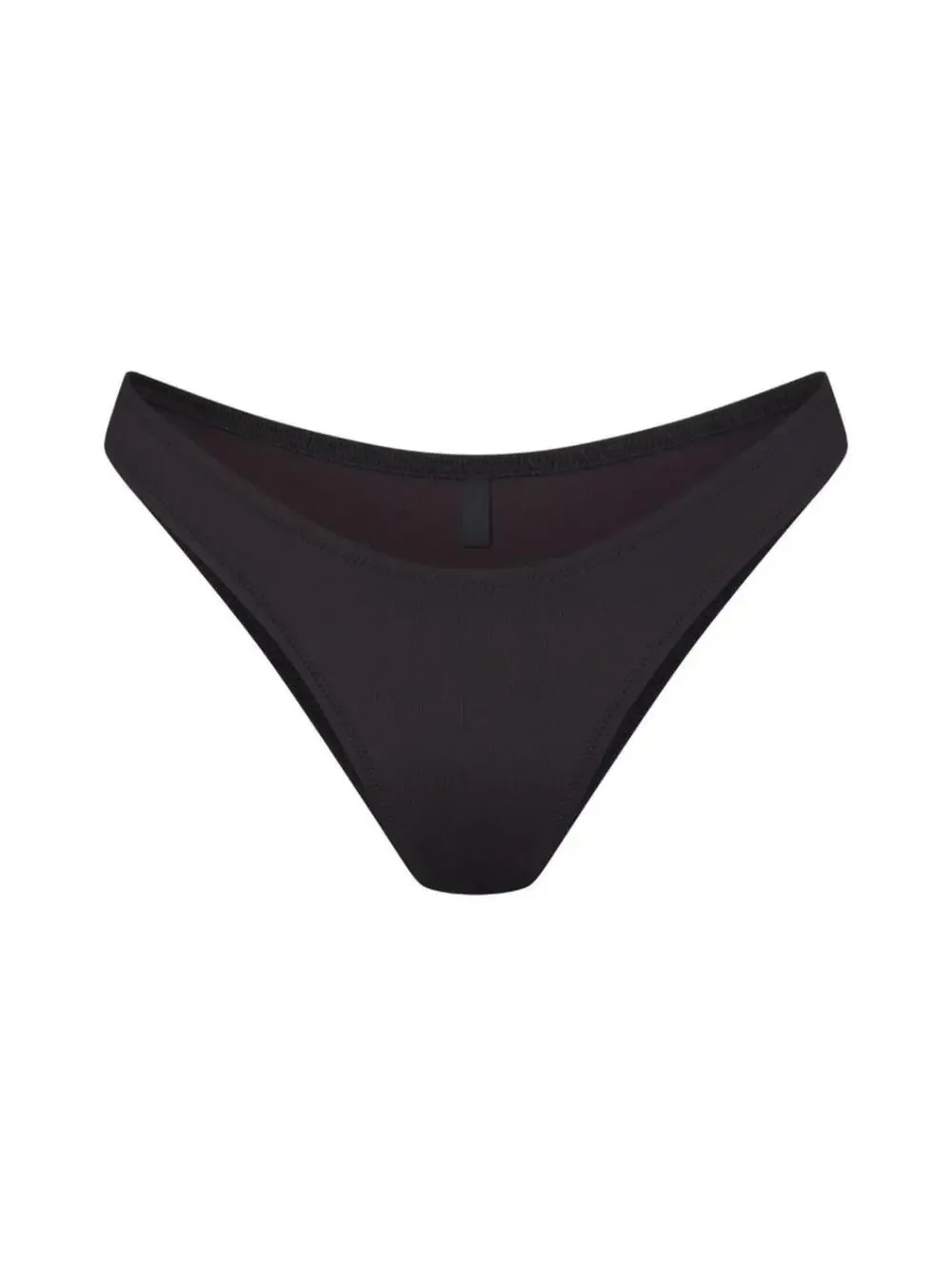 SKIMS SPORTY ZIPPER SWIM MOCK NECK TOP & CHEEKY TANGA ONYX IN SET